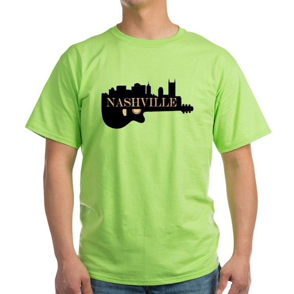 CafePress - Nashville Guitar Skyline T Shirt - Light T-Shirt - CP