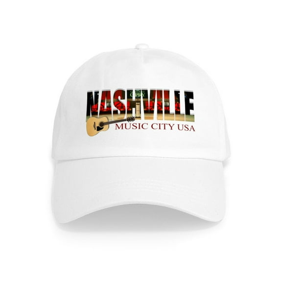 CafePress - Nashville Music City USA - Adjustable 100% Brushed Unisex Casual Cotton Baseball Cap, Beige, 1
