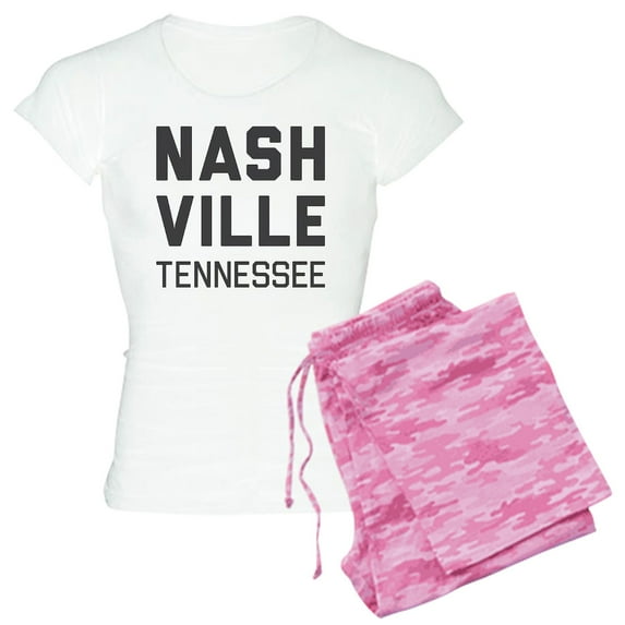 CafePress - Nashville Tennessee Women's Light Pajamas - Women's Short Sleeve Print T-Shirt and Pants Light Cotton Pajama Set