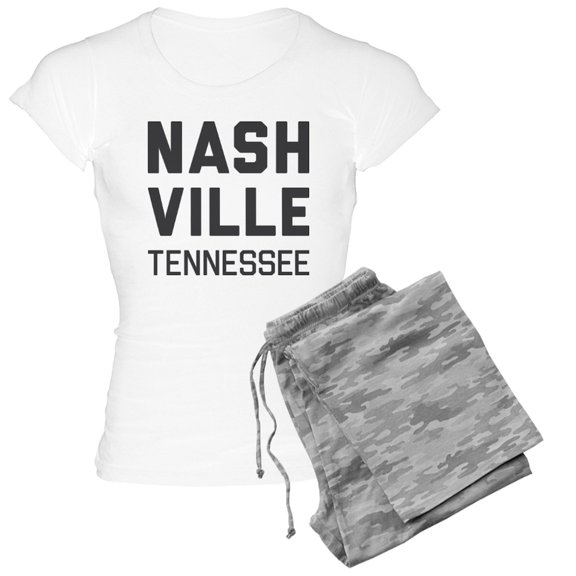 CafePress - Nashville Tennessee Women's Light Pajamas - Women's Short Sleeve Print T-Shirt and Pants Light Cotton Pajama Set