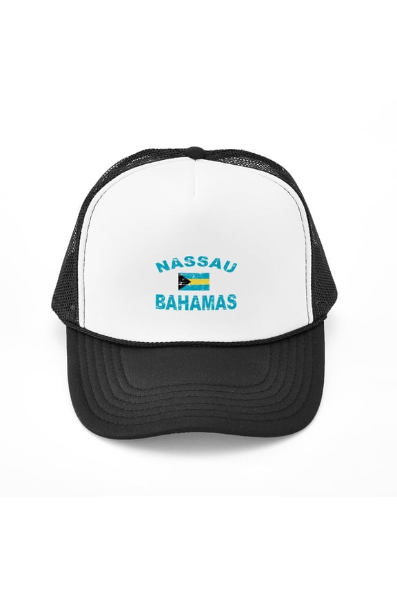 - Nassau Bahamas Designs - Adjustable Unisex Printed Trucker Hat with Mesh Back