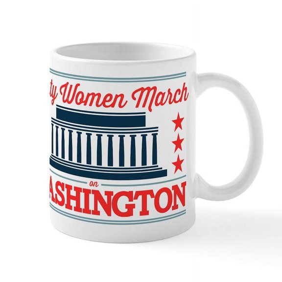 CafePress - Nasty Women March Mug - 11 oz Ceramic Mug - Novelty Coffee Tea Cup