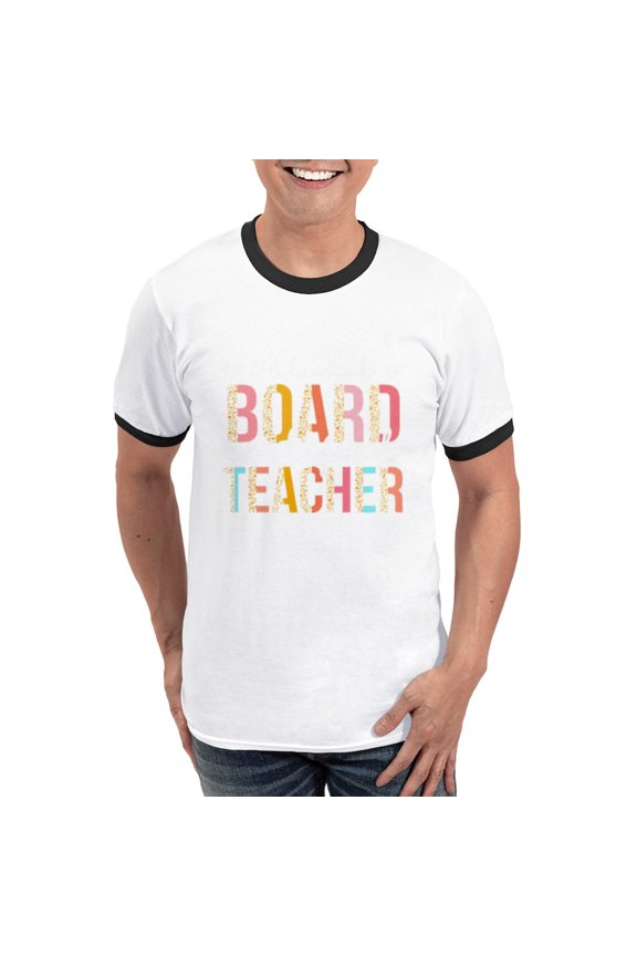 - National Board Certified Teacher Men's Ringer T Shirt - 100% Cotton Ringed T-Shirt