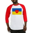 thumbnail image 1 of CafePress - National Flag Of ??????? / Ukraine Baseball Jersey - Cotton Baseball Jersey, 3/4 Raglan Sleeve Shirt, 1 of 4
