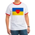 thumbnail image 1 of CafePress - National Flag Of ??????? / Ukraine High Qu T Shirt - 100% Cotton Ringed T-Shirt, 1 of 4