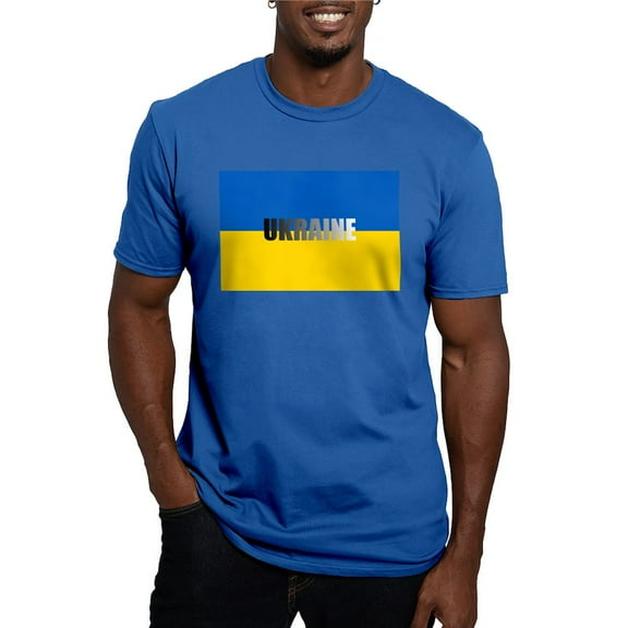CafePress - National Flag Of ??????? / Ukraine High Qu T Shirt - Men's Fitted T-Shirt