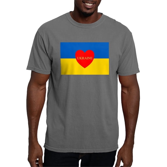 CafePress - National Flag Of ??????? / Ukraine High Qu T Shirt - Mens Comfort Colors Shirt