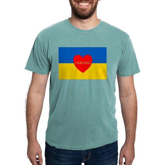 CafePress - National Flag Of ??????? / Ukraine High Qu T Shirt - Mens Comfort Colors Shirt