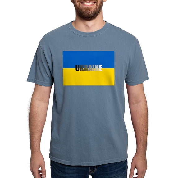 CafePress - National Flag Of ??????? / Ukraine High Qu T Shirt - Mens Comfort Colors Shirt
