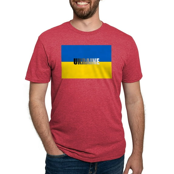 CafePress - National Flag Of ??????? / Ukraine High Qu T Shirt - Mens Tri-blend T-Shirt