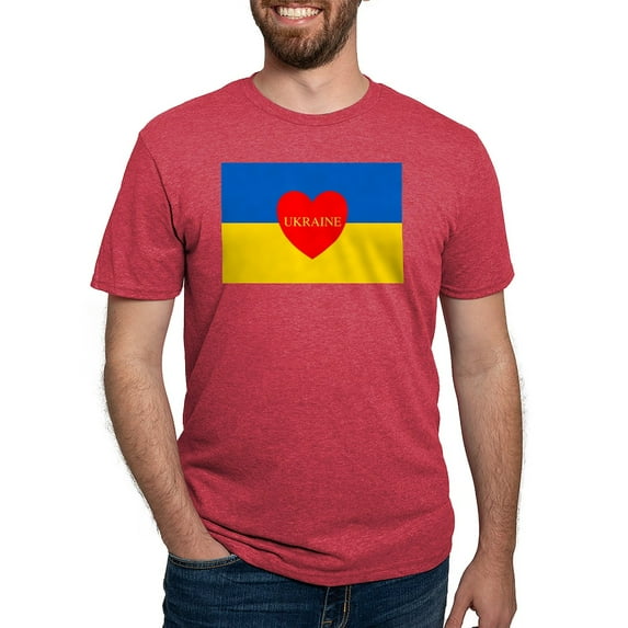 CafePress - National Flag Of ??????? / Ukraine High Qu T Shirt - Mens Tri-blend T-Shirt
