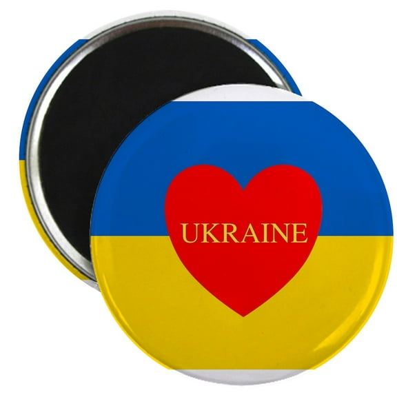 CafePress - National Flag Of Ukraine High Quality Magnets - 2.25" Round Magnet, Refrigerator Magnet, Button Magnet Style