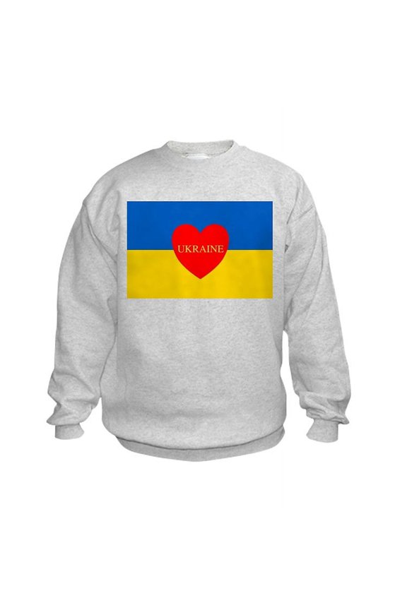 - National Flag Of ??????? / Ukraine High Sweatshirt - Kids Sweatshirt, Youth Crew Neck Sweatshirt
