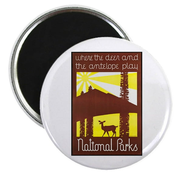 CafePress - National Parks Travel Poster 3 Magnet - 2.25" Round Magnet, Refrigerator Magnet, Button Magnet Style