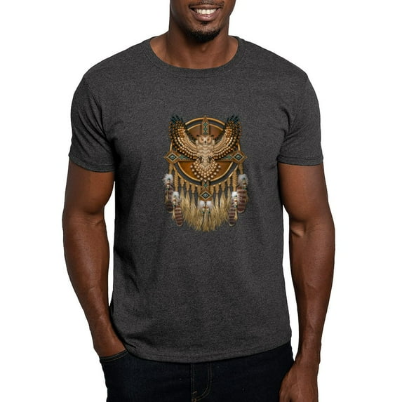 CafePress - Native American Owl Mandala 1 Dark T Shirt - Men's Classic Graphic Cotton T-Shirt