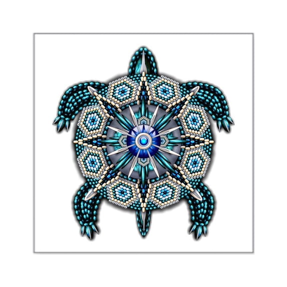 CafePress - Native American Turtle 01 Square Sticker 3&Quot; X - Square Sticker 3" x 3"