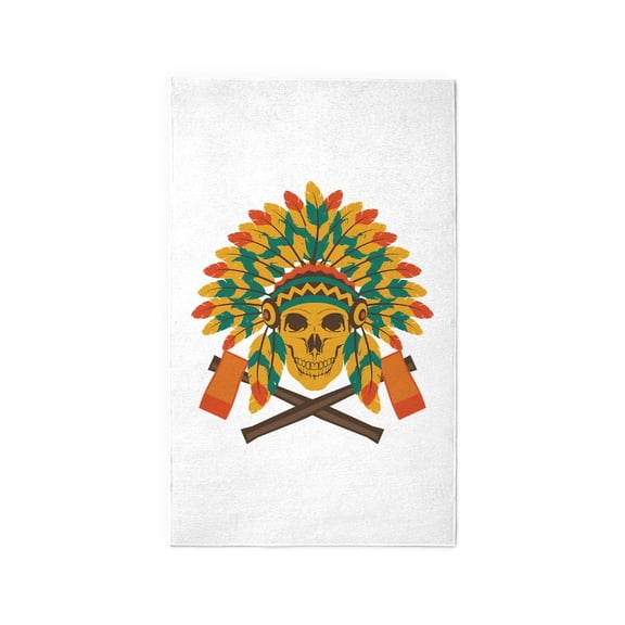 CafePress - Native Skull Headdress - 3'x5' Decorative Area Rug, Fabric Throw Rug