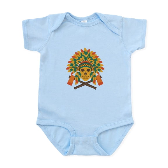 CafePress - Native Skull Headdress Body Suit - Baby Light Bodysuit, Size Newborn - 24 Months