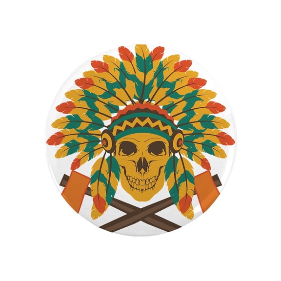 CafePress - Native Skull Headdress Magnets - 2.25" Round Magnet, Refrigerator Magnet, Button Magnet Style