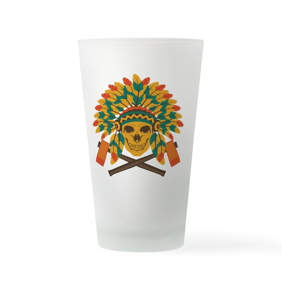 CafePress - Native Skull Headdress - Pint Glass, Drinking Glass, 16 oz. CafePress