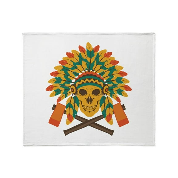CafePress - Native Skull Headdress - Soft Fleece Throw Blanket, 50"x60" for All Ages