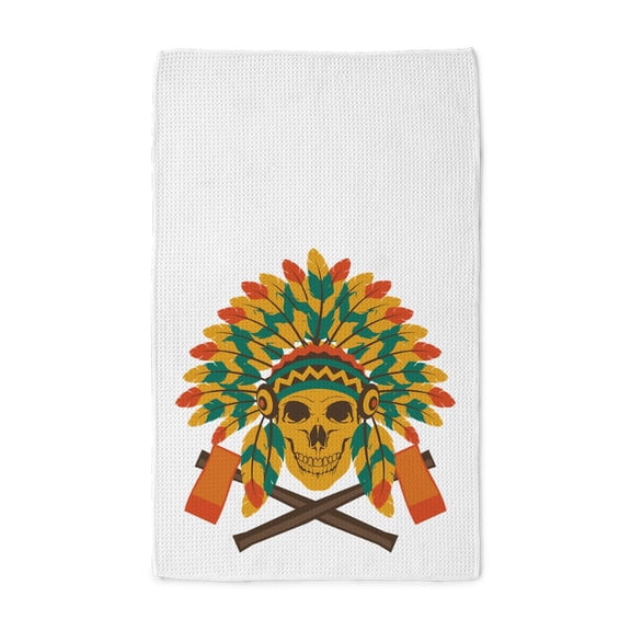 CafePress - Native Skull Headdress - Tea Towel