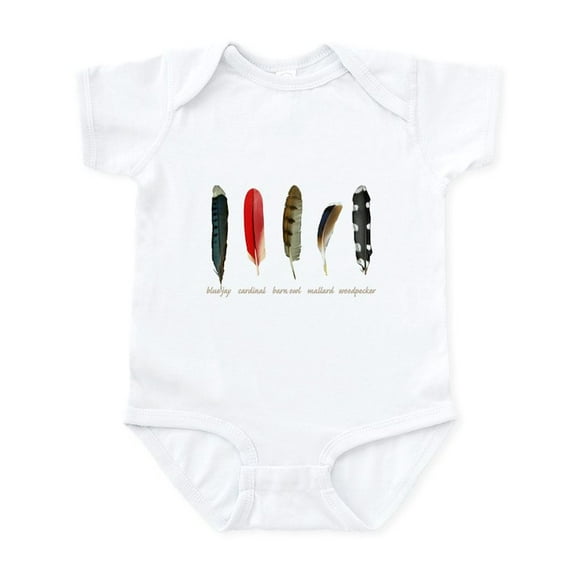 CafePress - Nature Art Bird Feathers Body Suit - Baby Light Bodysuit, Size Newborn - 24 Months