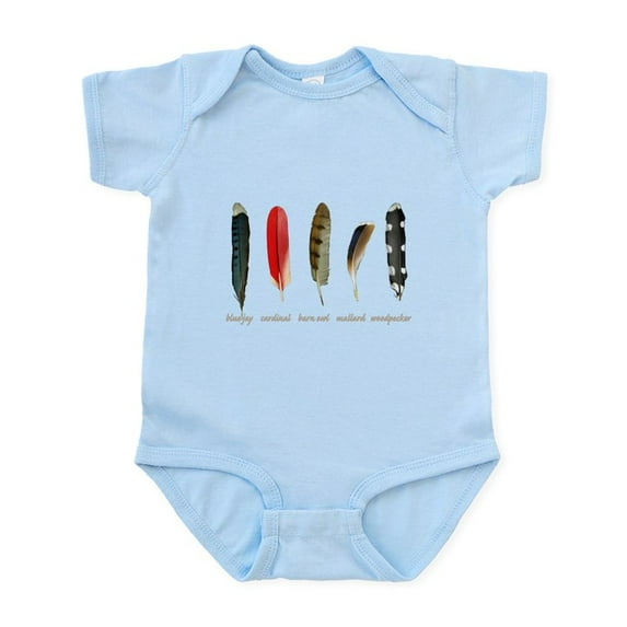 CafePress - Nature Art Bird Feathers Body Suit - Baby Light Bodysuit, Size Newborn - 24 Months