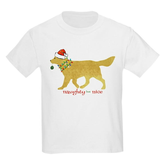 CafePress - Naughty Christmas Golden Retriever T Shirt - Light T-Shirt Kids XS-XL