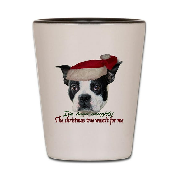 CafePress - Naughty Dog - White/Black Shot Glass, Unique and Funny Shot Glass