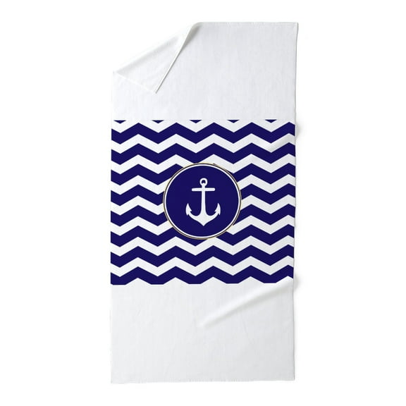 CafePress - Nautical Anchor Chevron - Large Beach Towel, Soft 30"x60" Towel with Unique Design