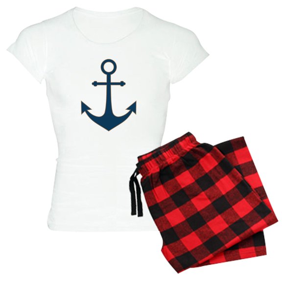CafePress - Nautical Anchor Pajamas - Women's Short Sleeve Print T-Shirt and Pants Light Cotton Pajama Set