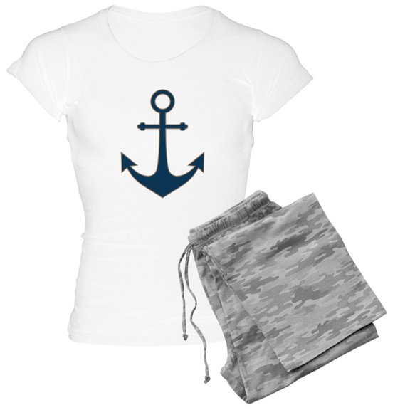 CafePress - Nautical Anchor Pajamas - Women's Short Sleeve Print T-Shirt and Pants Light Cotton Pajama Set