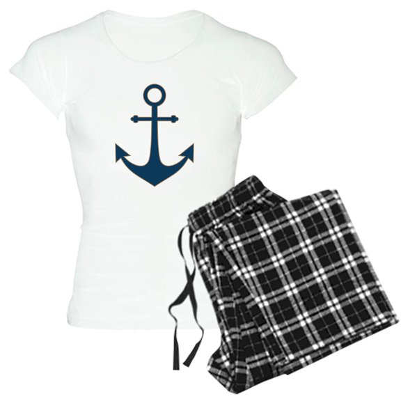 CafePress - Nautical Anchor Pajamas - Women's Short Sleeve Print T-Shirt and Pants Light Cotton Pajama Set