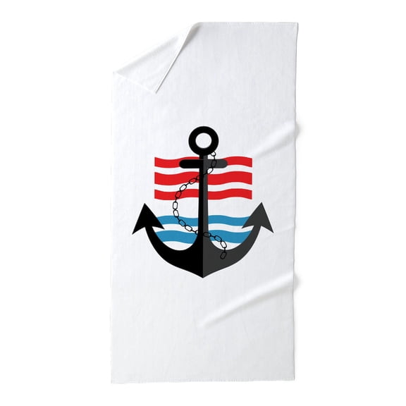 CafePress - Nautical Anchor Trendy Summer Design - Large Beach Towel, Soft 30"x60" Towel with Unique Design