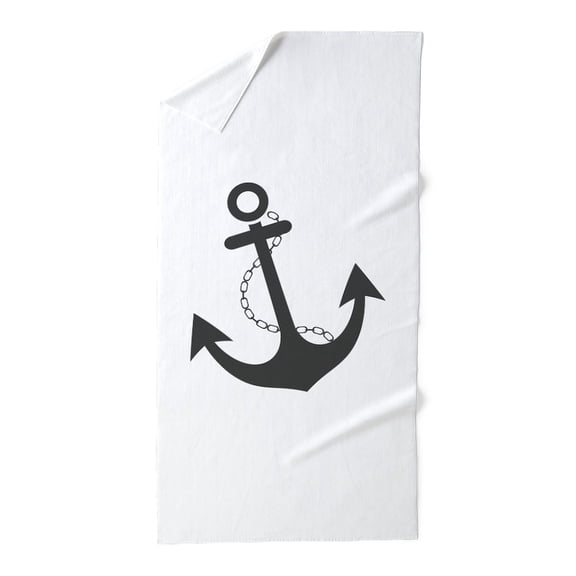 CafePress - Nautical Anchor Trendy Summer Design - Large Beach Towel, Soft 30"x60" Towel with Unique Design