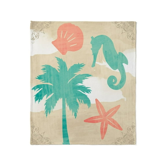 CafePress - Nautical Beach Themed Throw Blanket - Soft Fleece Throw Blanket, 50"x60" for All Ages