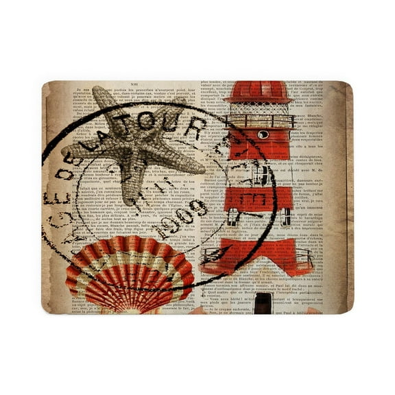 CafePress - Nautical Coastal Lighthouse Seashells - Large Sherpa Fleece Throw Blanket 80" x 60"