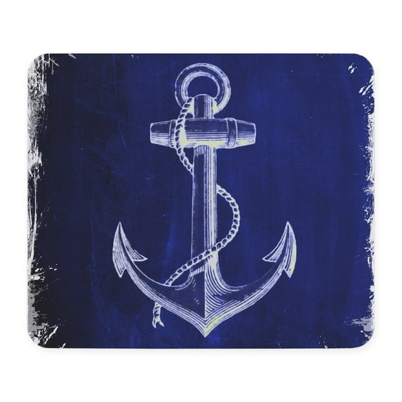 CafePress - Nautical Navy Blue Anchor Mousepad - Non-slip Rubber Mousepad, Gaming Mouse Pad