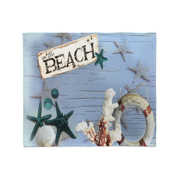CafePress - Nautical Seashells Beach Fashion Throw Blanket - Soft Fleece Throw Blanket, 50"x60" for All Ages