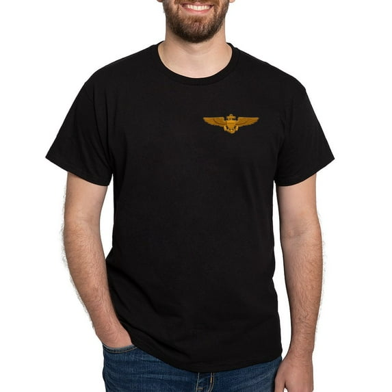 CafePress - Naval Aviator Wings Dark T Shirt - Men's Classic Graphic Cotton T-Shirt