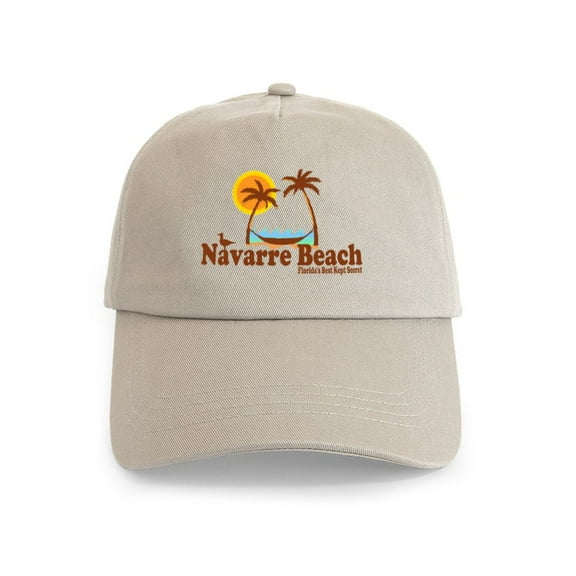 CafePress - Navarre Beach FL Cap - Adjustable 100% Brushed Unisex Casual Cotton Baseball Cap, Beige, 1