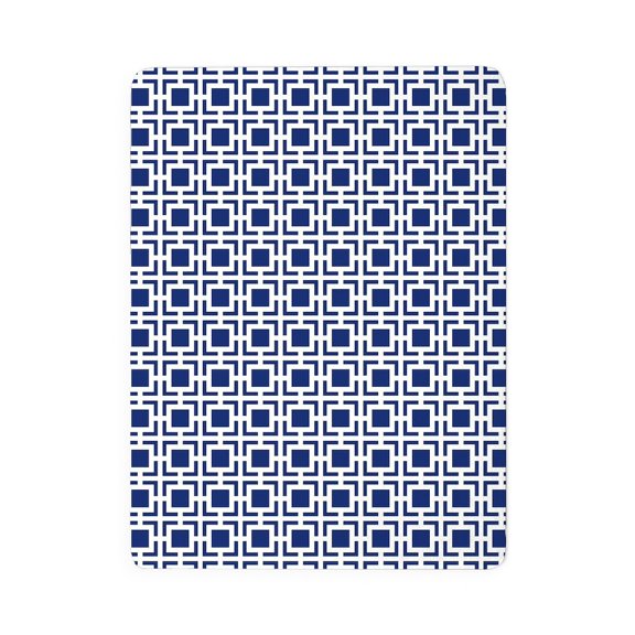 CafePress - Navy Blue Geometric Lattice Pattern - Large Sherpa Fleece Throw Blanket 80" x 60"