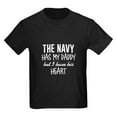 thumbnail image 1 of CafePress - Navy Daddy's Heart Kids Dark T Shirt - Dark T-Shirt Kids XS-XL, 1 of 4