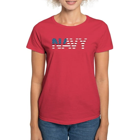 CafePress - Navy Flag Women's Dark T Shirt - Women's Traditional Fit Dark T-Shirt
