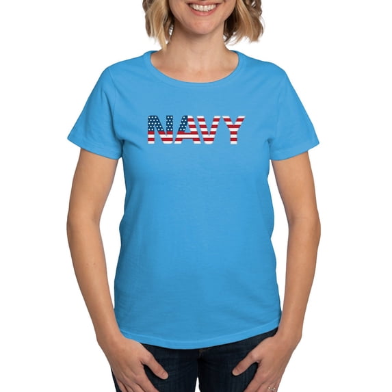 CafePress - Navy Flag Women's Dark T Shirt - Women's Traditional Fit Dark T-Shirt