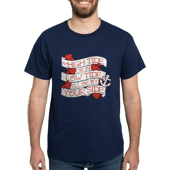 CafePress - Navy High Tide By Your Side Dark T Shirt - Men's Classic Graphic Cotton T-Shirt