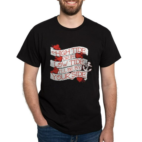 CafePress - Navy High Tide By Your Side Dark T Shirt - Men's Classic Graphic Cotton T-Shirt
