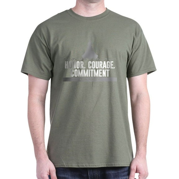 CafePress - Navy Honor Courage Commitment Dark T Shirt - Men's Classic Graphic Cotton T-Shirt