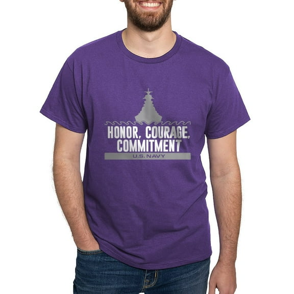 CafePress - Navy Honor Courage Commitment Dark T Shirt - Men's Classic Graphic Cotton T-Shirt